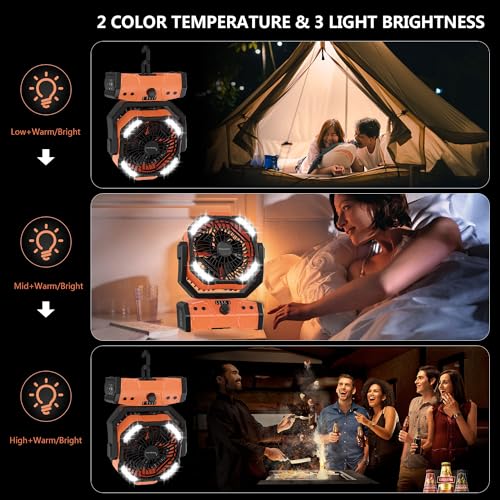 Camping Fan with LED Lantern H5486