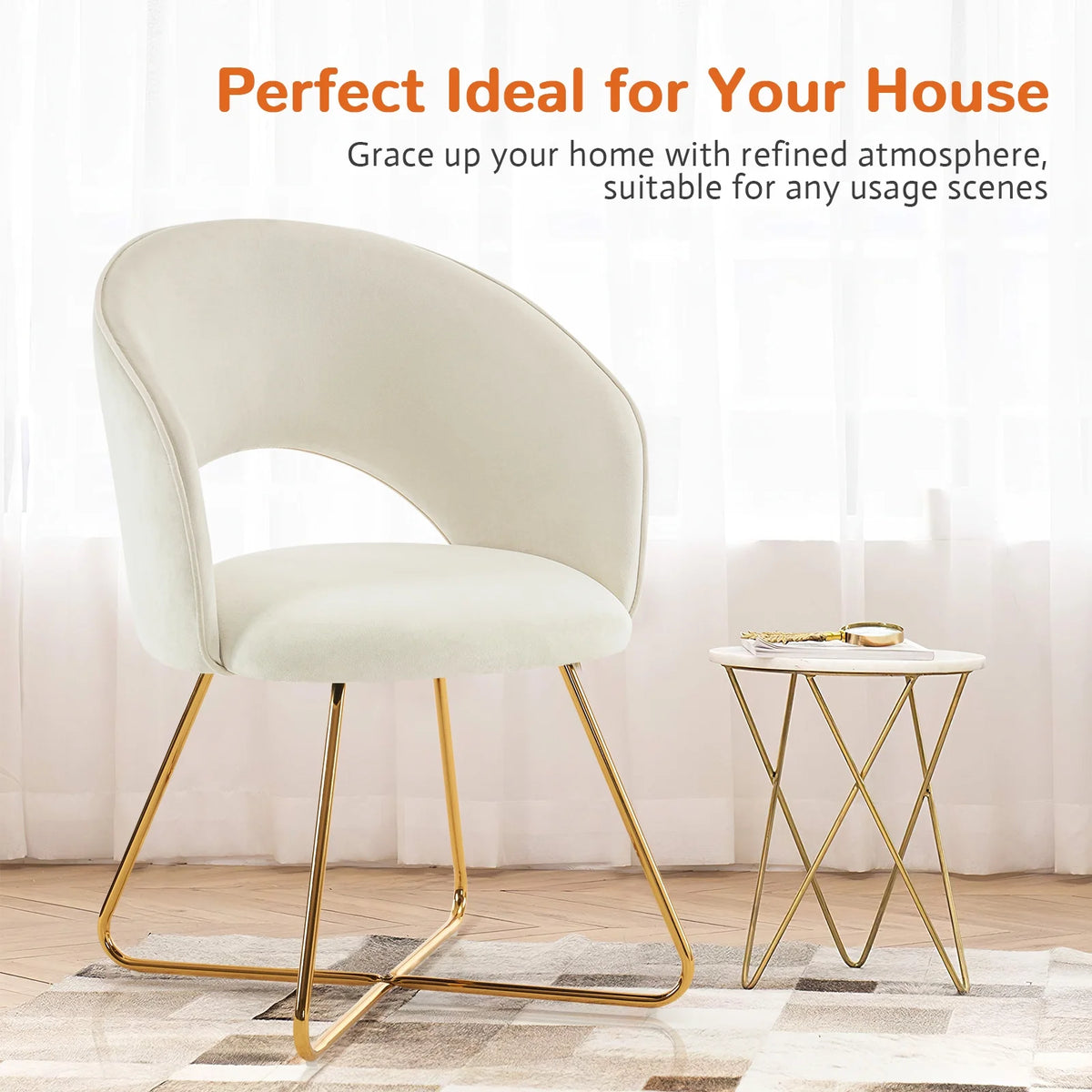 Khaki Velvet Upholstered Accent Chair K2883