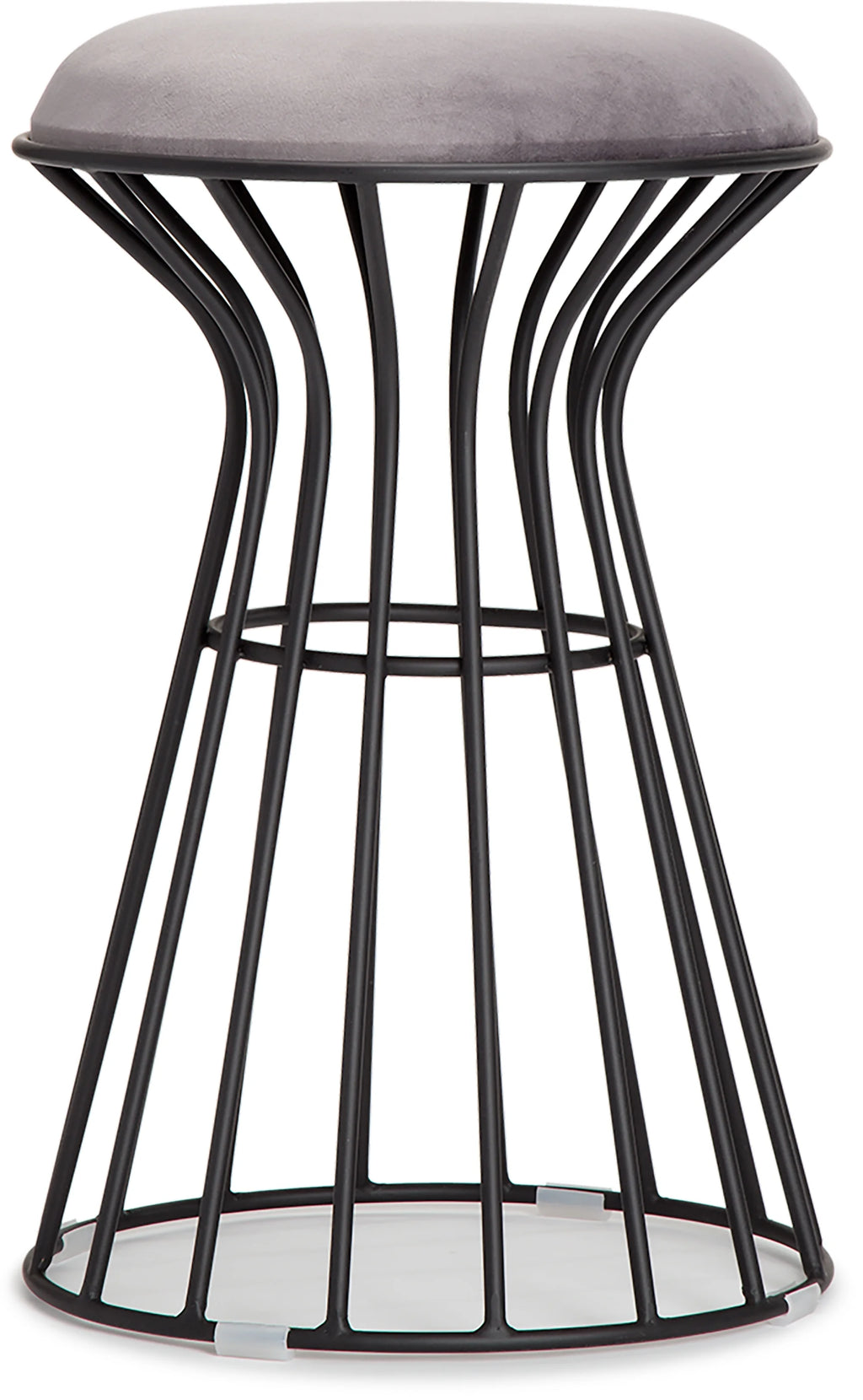 Black and Gray Velvet Vanity Stool E98516