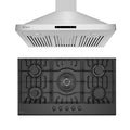 30" Gas Cooktop and 30" Wall Mount Range Hood U17195