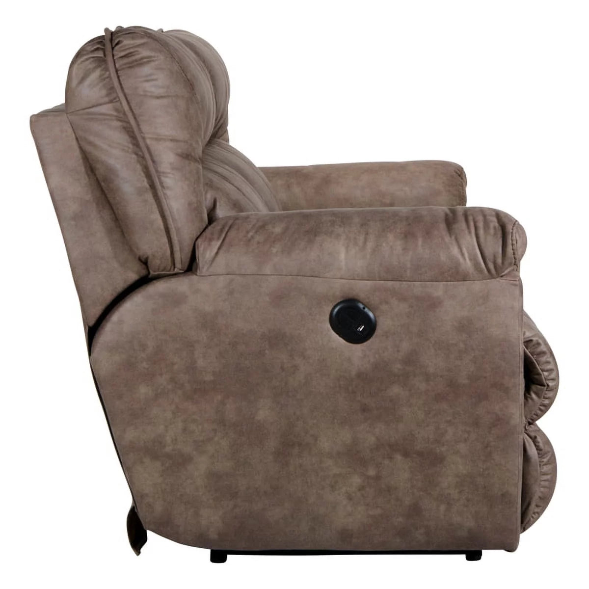 Brown Polyester Power Reclining Sofa W5351