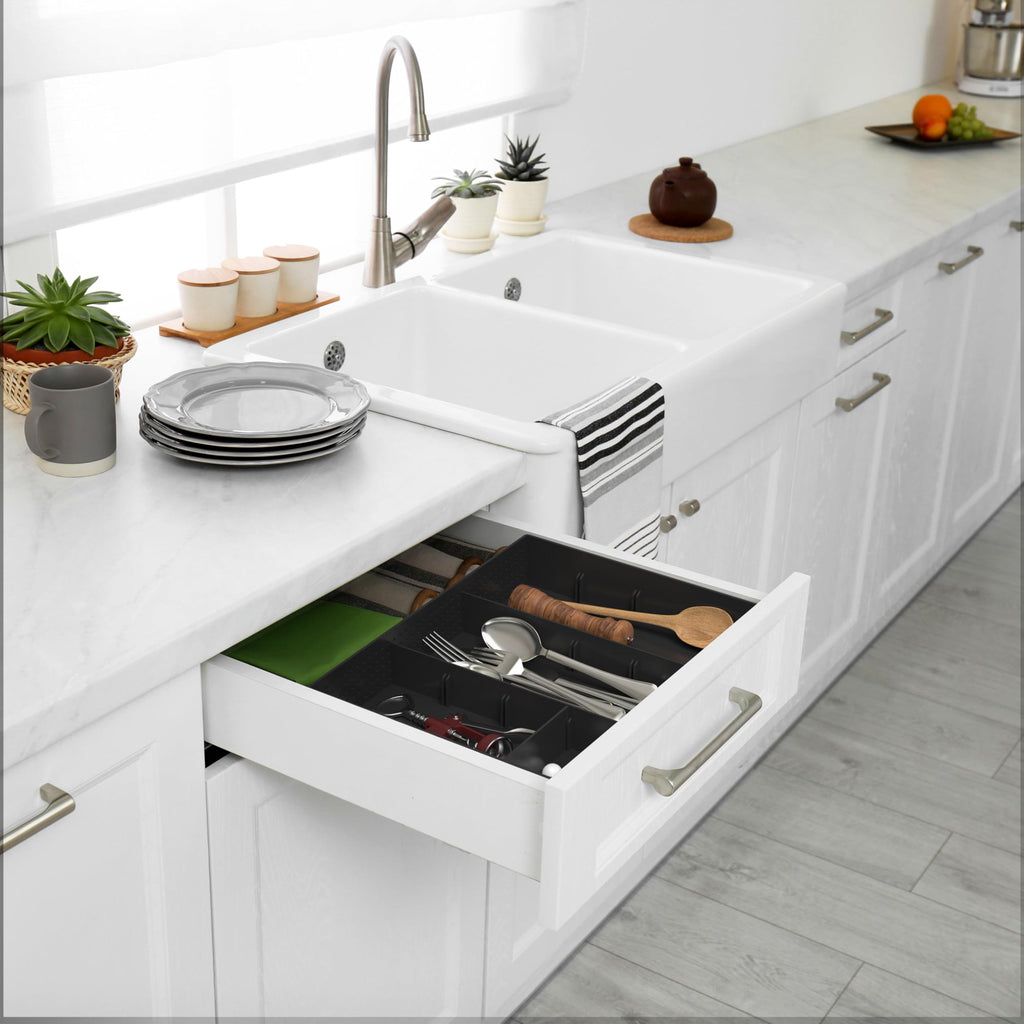 Black 9 Compartment Drawer Organizer Tray W3880