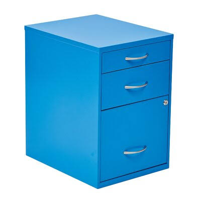 3 Drawer Vertical Filing Cabinet Blue U795