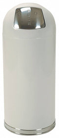 White 15 gal Round Trash Can V292