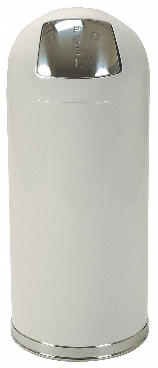 White 15 gal Round Trash Can V292