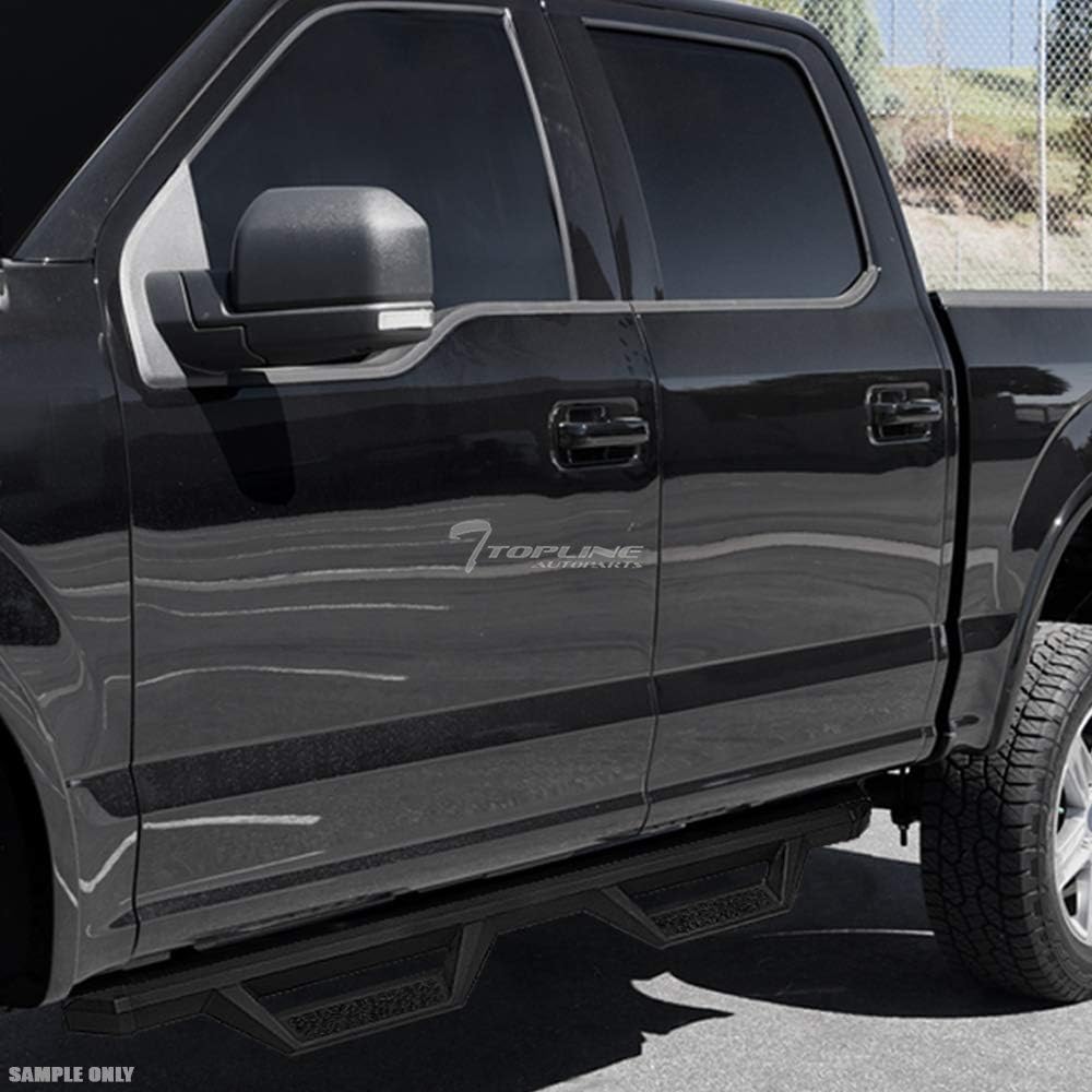 Matte Black Aluminum Hoop Drop Step Side Nerf Bars Running Boards R6624