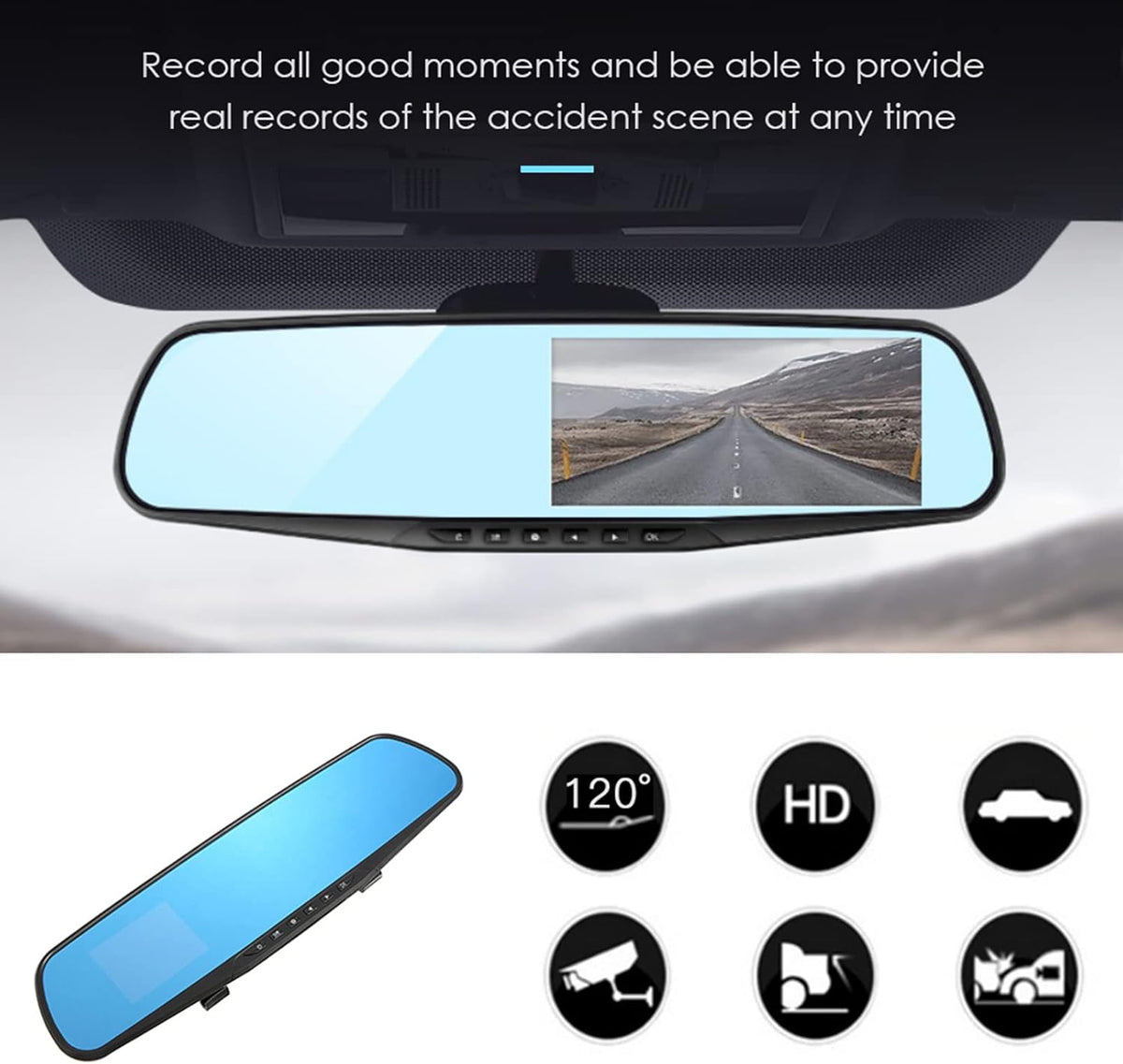 1080P Full HD Dual Camera Dash Cam 170 Wide Angle E212110