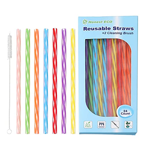 Short Assorted Color Plastic Straws (24 Count, 7.5 in) A4505