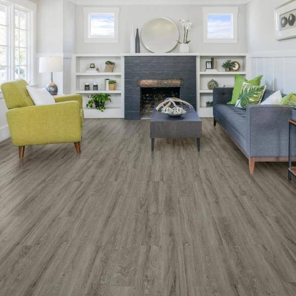 6 in. x 48 in. Silver Oak Glue Down Vinyl Plank Flooring Q937401