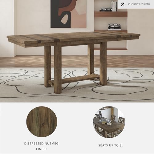 White Dining Extension Table with Trestle Base U179860
