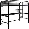 Black Metal Twin Over Workstation Bunk Bed P317433