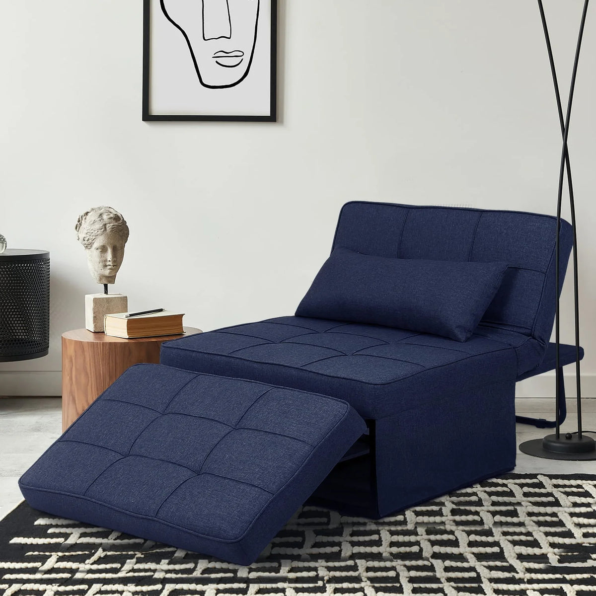 Folding Sofa Bed 4 in 1 Twin Size Grey B261362
