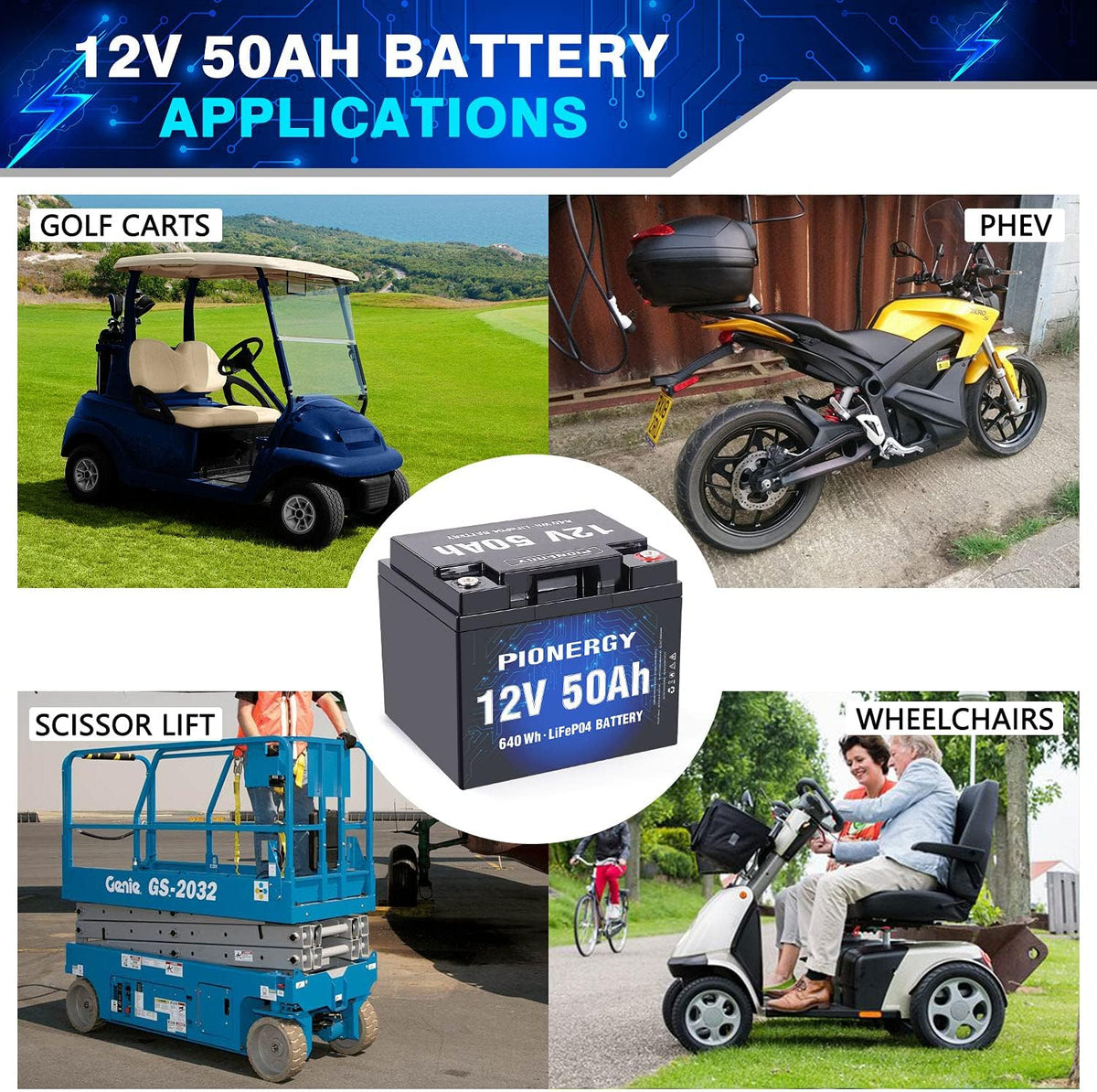 12V 50Ah LiFePO4 Battery with Built-In BMS H880