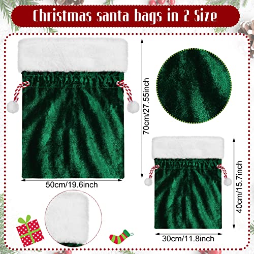 2 Pieces Velvet Drawstring Santa Bags Q583650