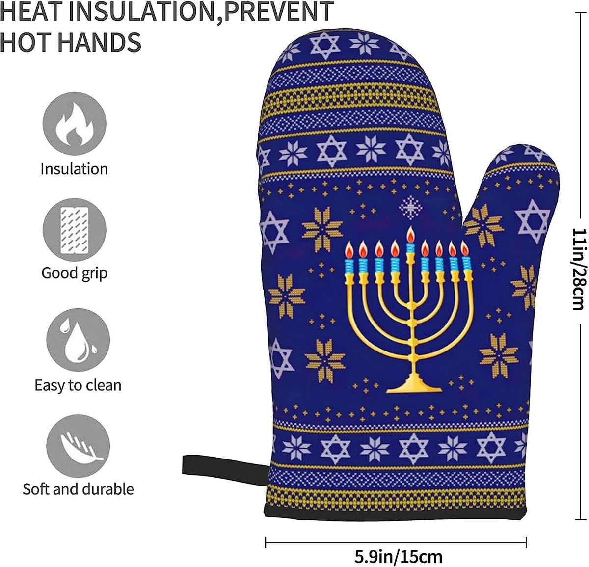 Oven Mitts Set of 2 Heat Resistant Kitchen Mittens Y693