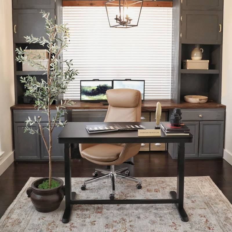 Standing Desk with Drawer Black Chipboard 48 inch K827178