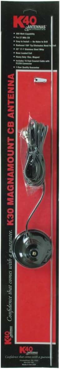 35" Stainless Steel CB Antenna, Black, Pack of 2 I2492
