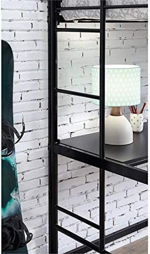 Black Metal Twin Over Workstation Bunk Bed P317433