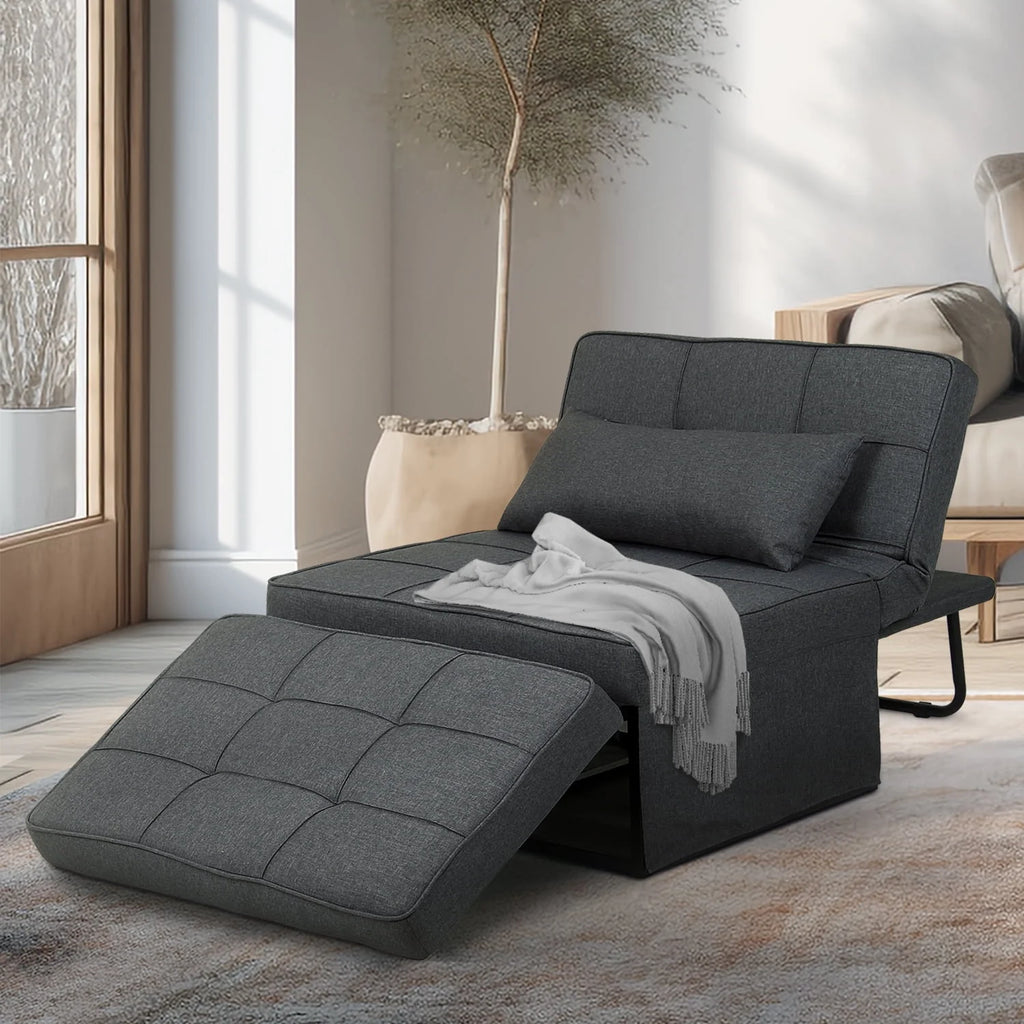Folding Sofa Bed 4 in 1 Twin Size Grey B261362