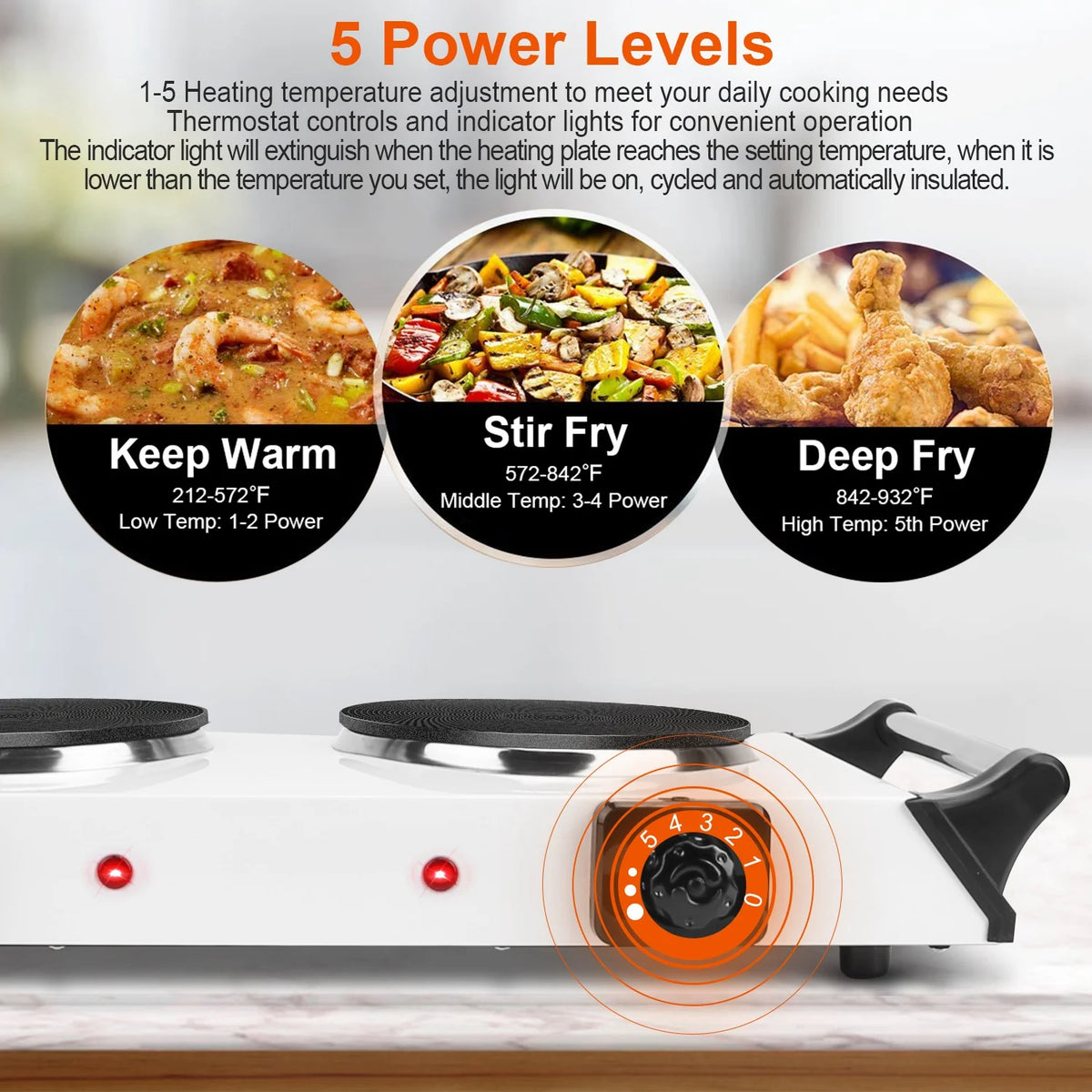 Portable Coil Heating Double/Single Burners Stove 2000W M565