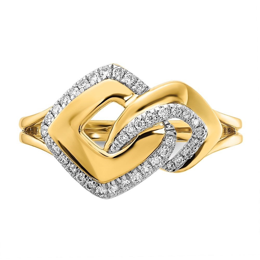 14k Yellow Gold Diamond Fancy Shaped Ring A7862