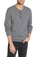 Grey Cotton Henley A6540