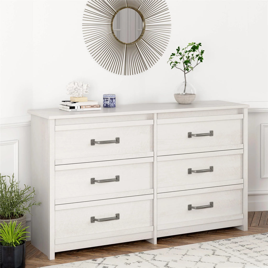 6 Drawer Ivory Oak Dresser N536
