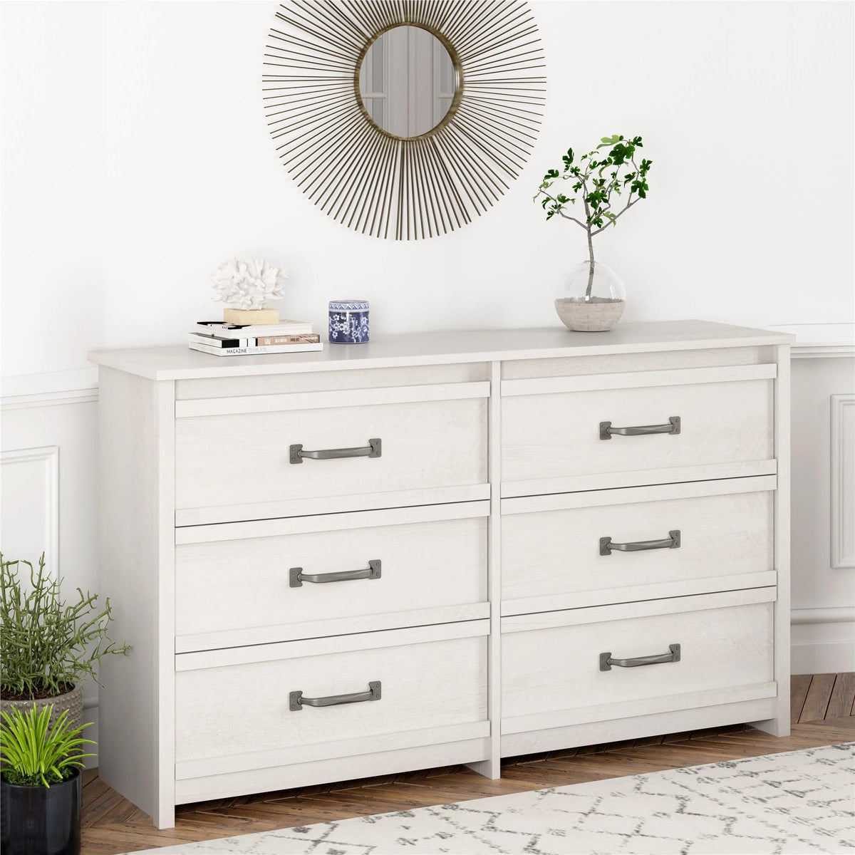 6 Drawer Ivory Oak Dresser N536