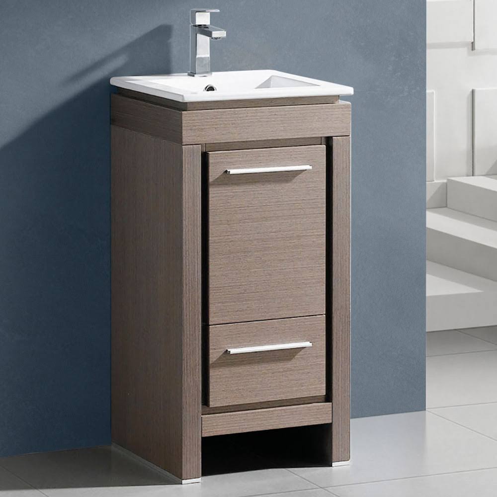 Gray Oak Bathroom Cabinet with Sink H97868