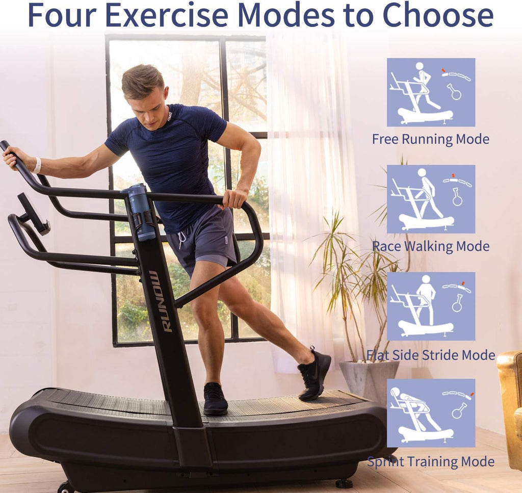 Curved Non-electric Motorized Treadmill with Resistance Adjustment H6050