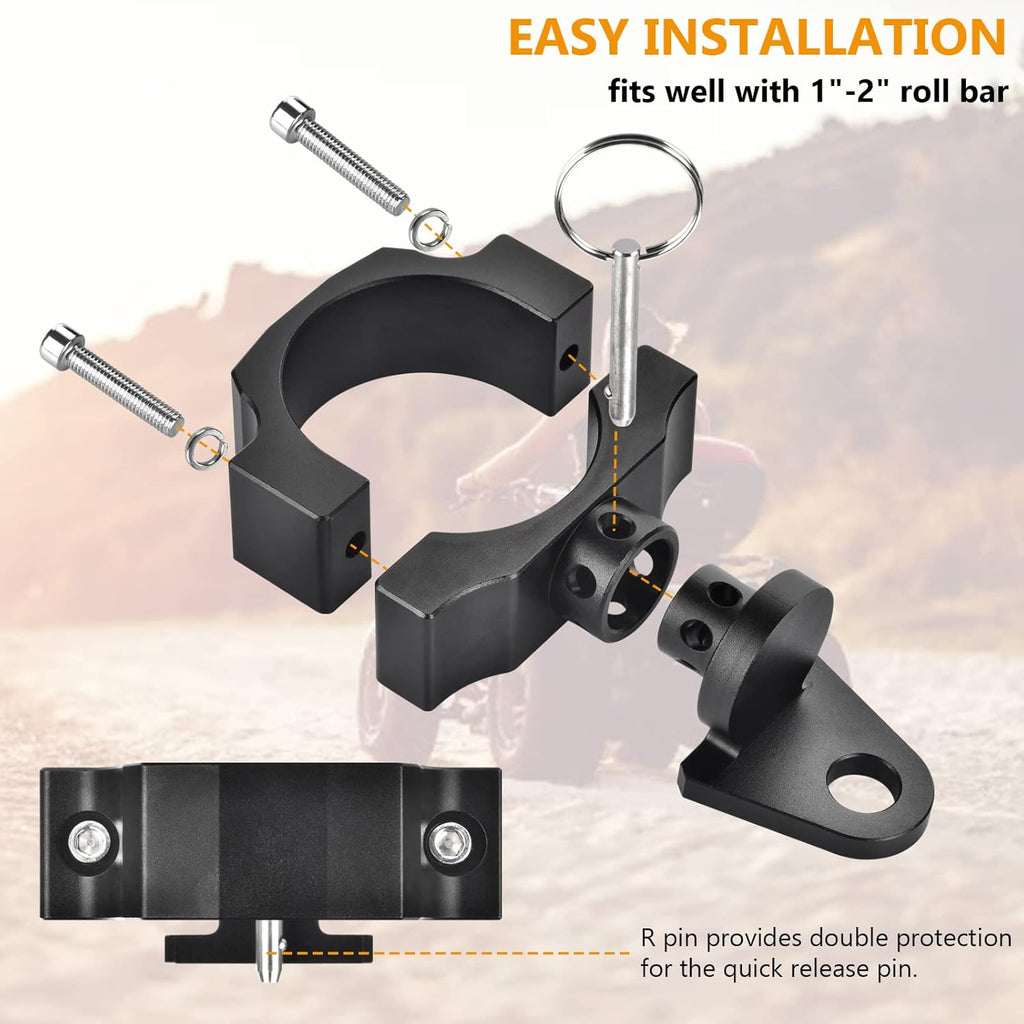 2PCS Quick-Release UTV Flag Pole Mounting Bracket for 1-2in Roll Bar G430