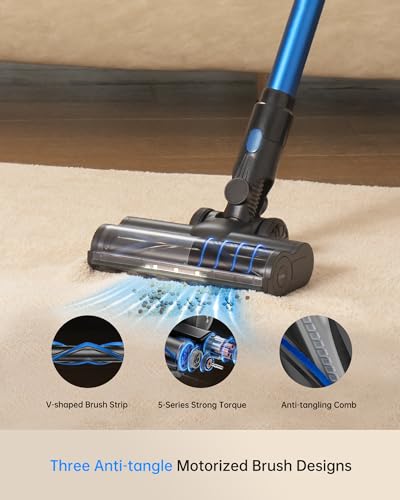 400W Lightweight Cordless Stick Vacuum with Detachable Battery (Blue) B41520