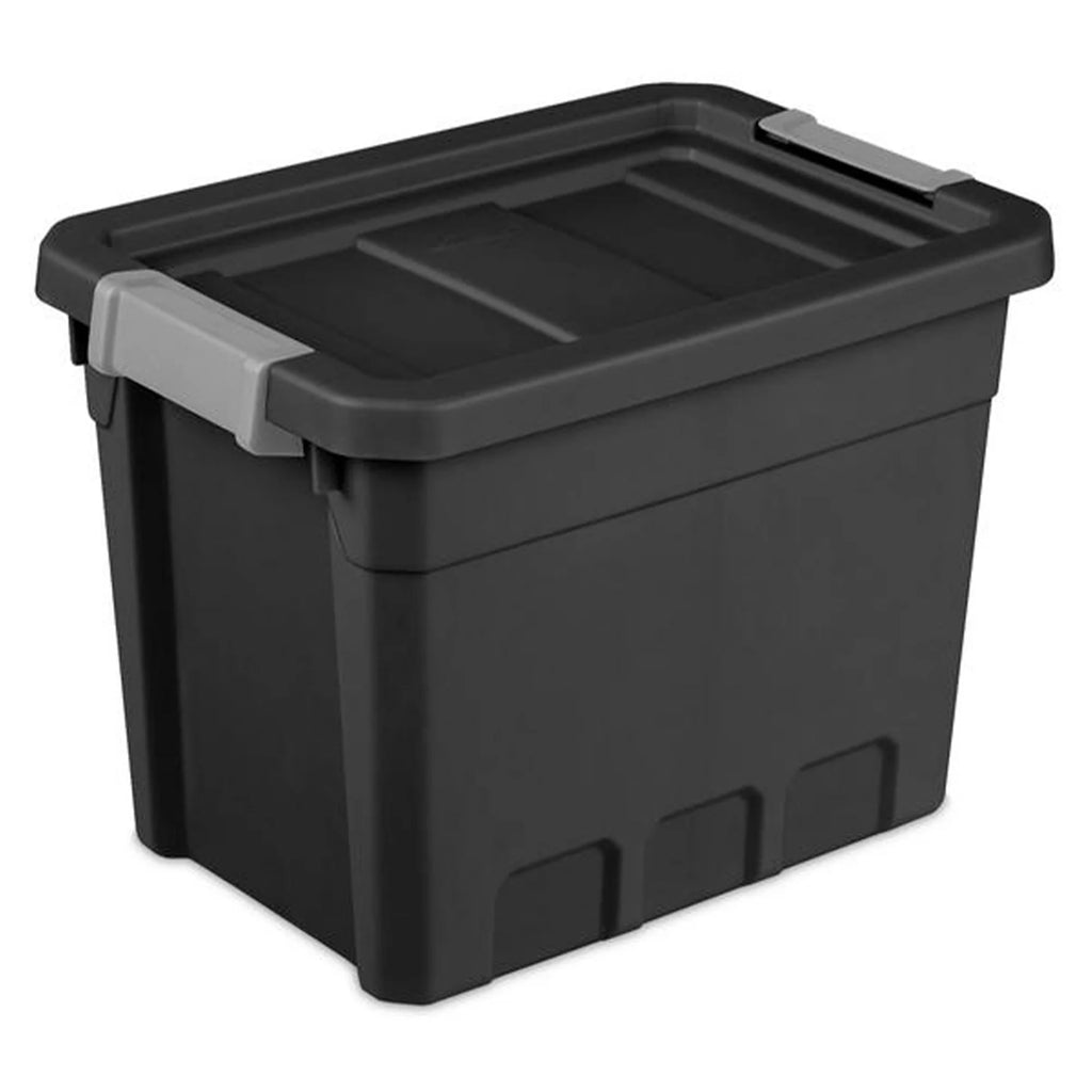 7.5 Gallon Storage Totes with Latch Lids, Black 6 Pack E67647