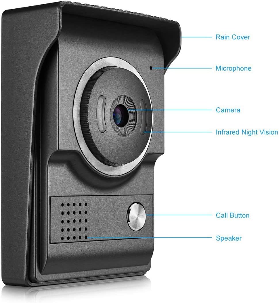 7 Inches LCD Monitor Wired Video Doorbell System with 1 Camera F540283