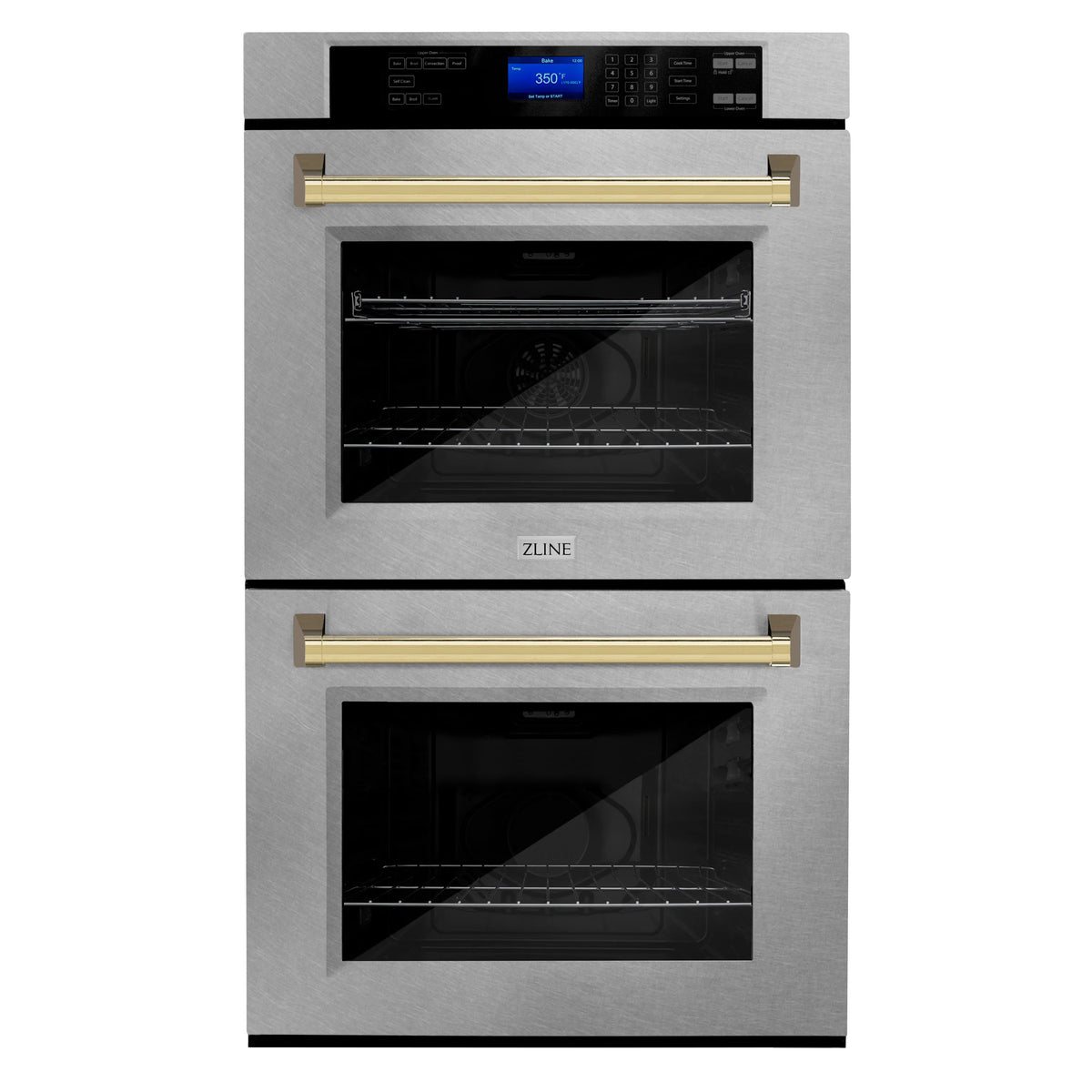 30 In. Double Wall Oven with Self Clean and True Convection in Stainless Steel and Gold U742