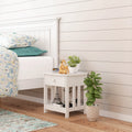 White 1 Drawer Solid Wood Side Table X977