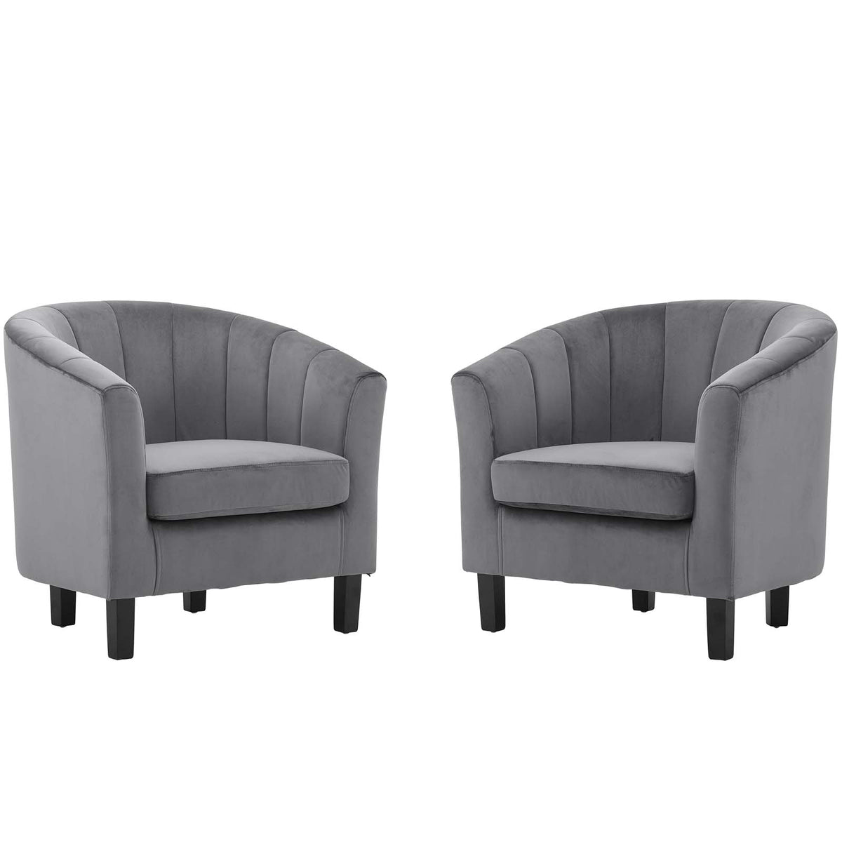 Gray Performance Velvet Armchair Set of 2 A37718