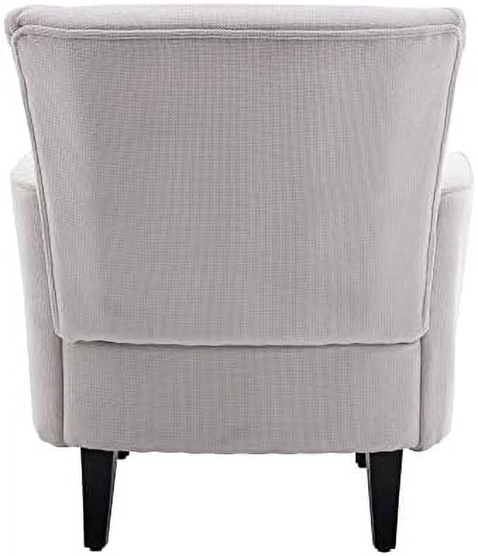 Upholstered Polyester Tufted Wingback Arm Chair with Wooden Legs Z32992