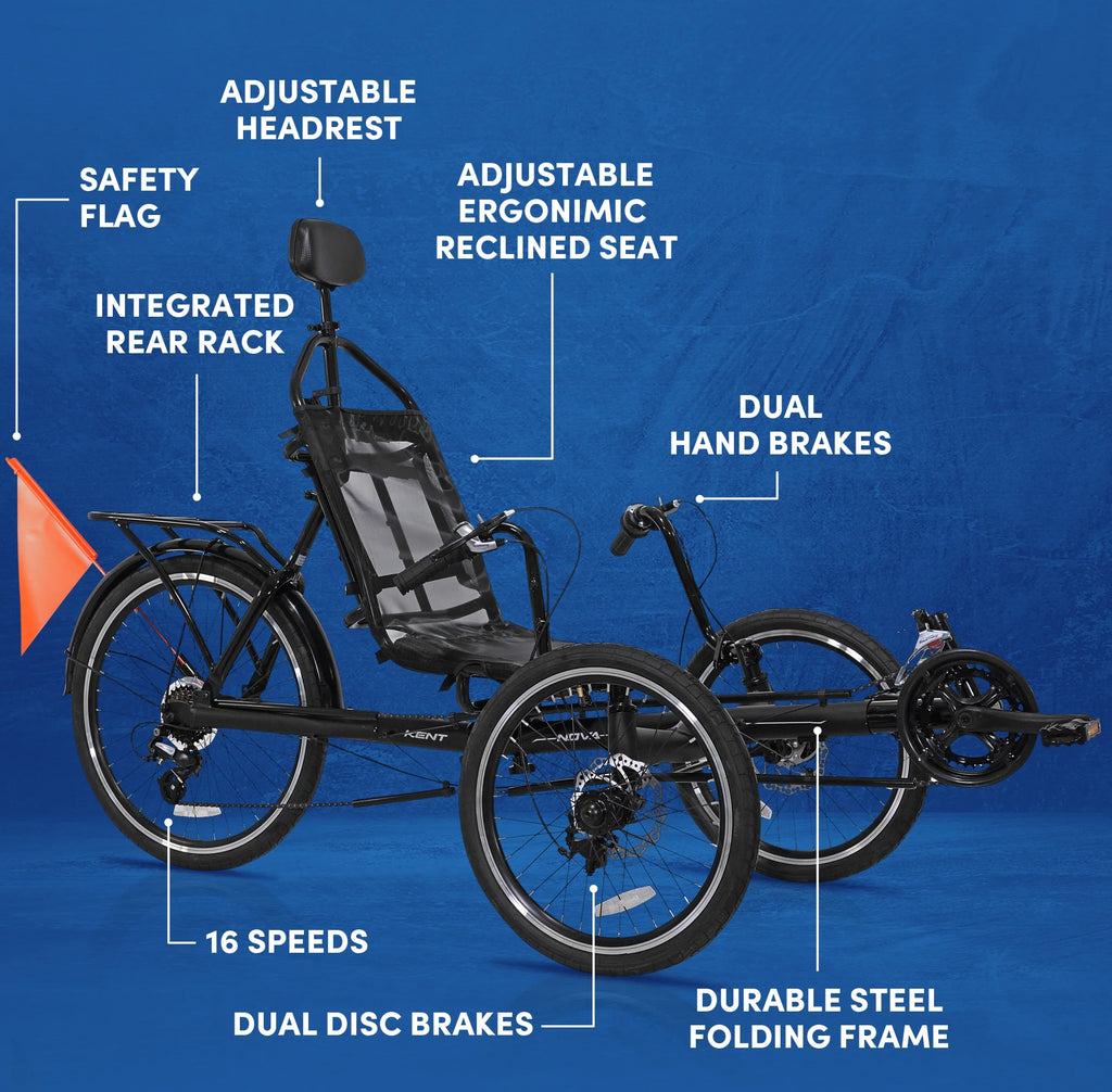 Black 24-inch Recumbent Bike F889
