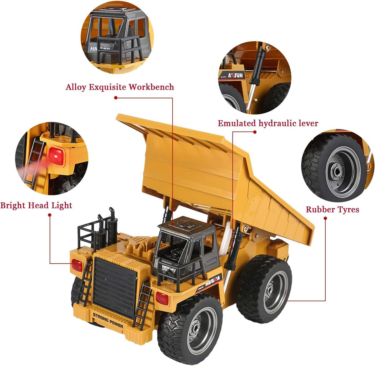 Remote Control Construction Dump Truck Toy with Rechargeable Battery O25760
