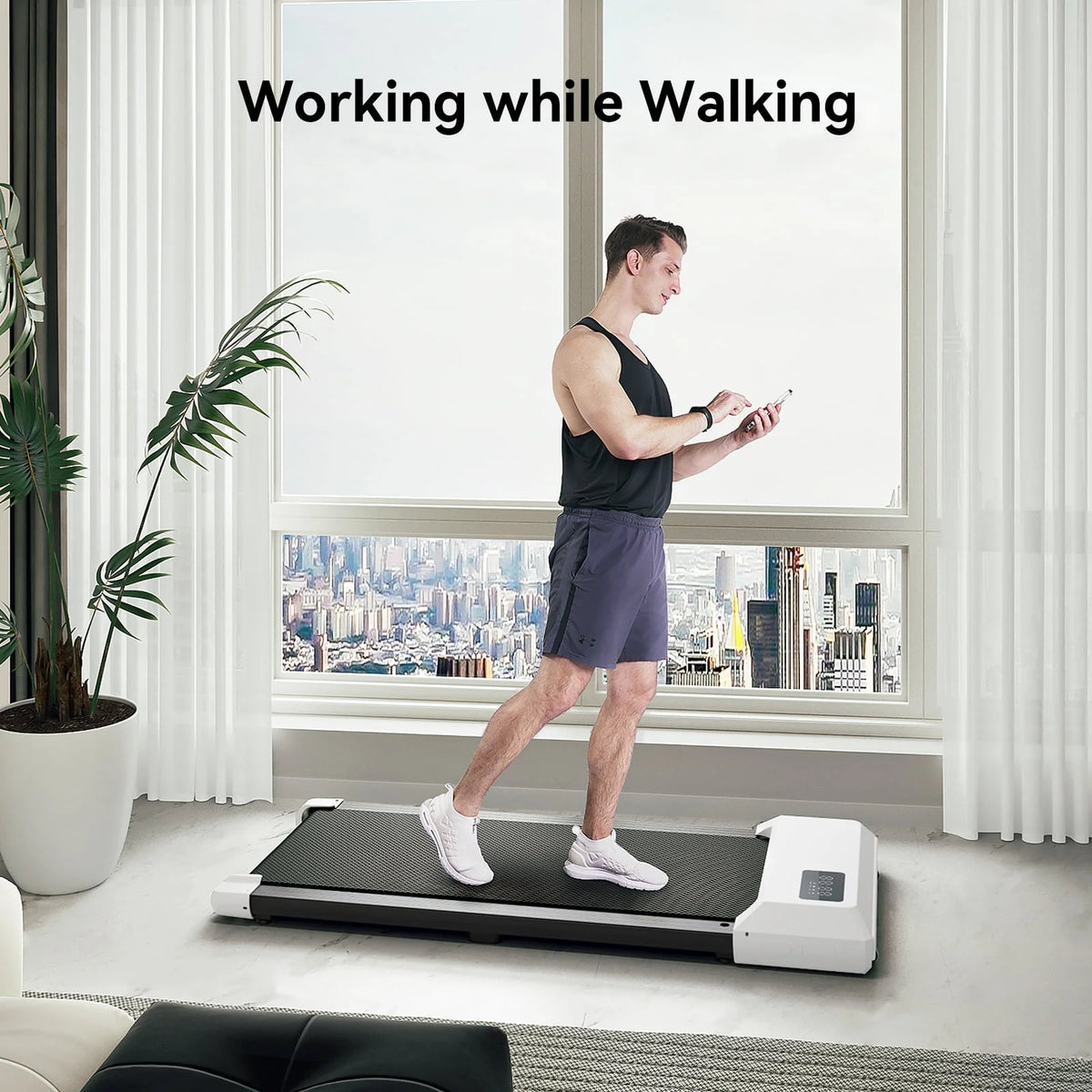 2 in 1 Walking Pad Treadmill with LED Display R96271