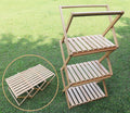 Folding Wood Camping Table Shelf K877