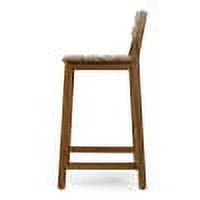 Acacia Wood Backed Barstools, Set of 4 W9326