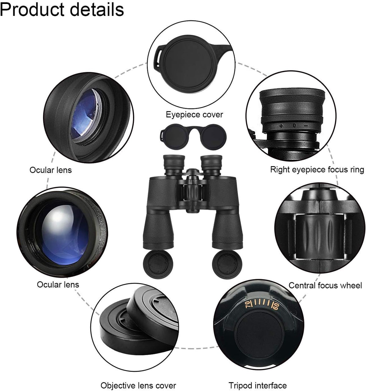 10x50 Waterproof Binoculars with Case and Strap L478966