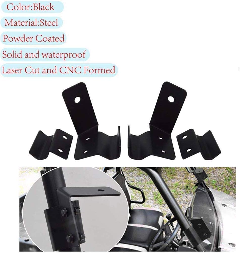 LED Light Bar Mount Windshield Kit 50 288W Curved Front Pillar Side 2x 18W 3 Cube Lights Brackets w/ 2x Wiring Kit Full Size Pro-Fit Cage Upper For 2013-2021 Polaris Ranger XP 1000 900 570 P3205