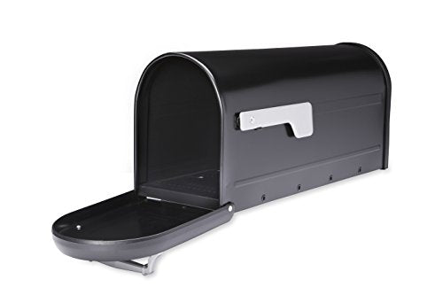 Black Aluminum Mailbox Post and Galvanized Steel Post-Mount Mailbox K161907
