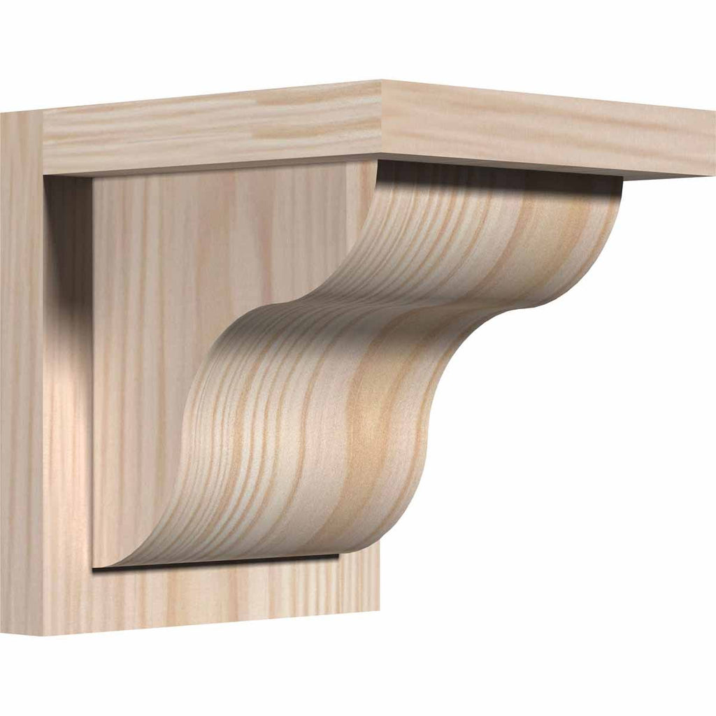 7 1/2x22W x 8x22D x 8x22H Smooth Corbel with Backplate Q30245