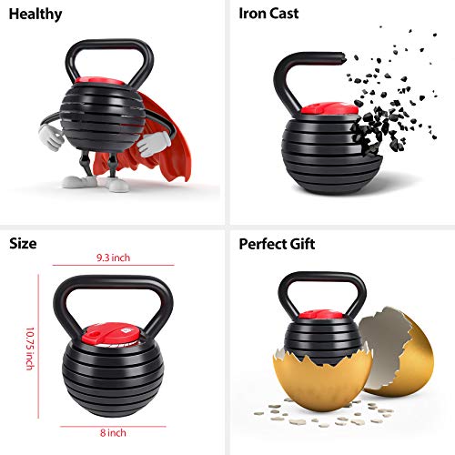 Adjustable Cast Iron Kettlebell Weights Set 5, 8, 9, 12lb Y24341