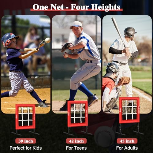 9 Hole Adjustable Height Baseball Pitching Net U28120