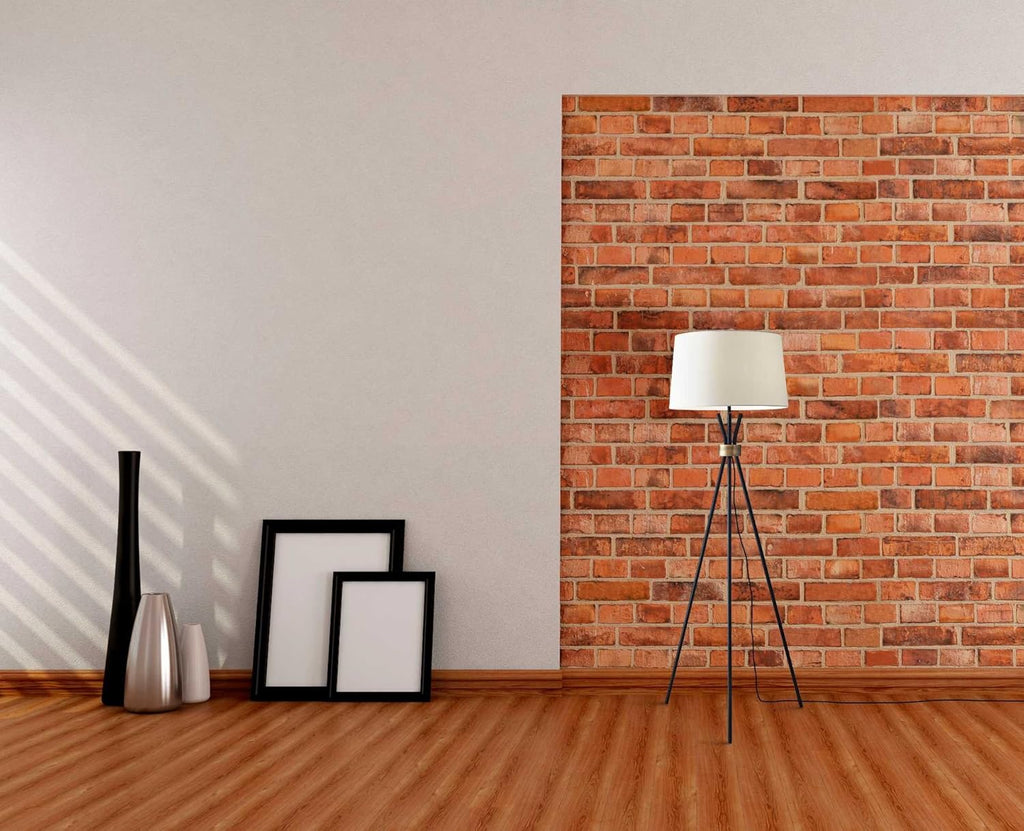 Black Tripod Floor Lamp with Antique Brass Accent B460